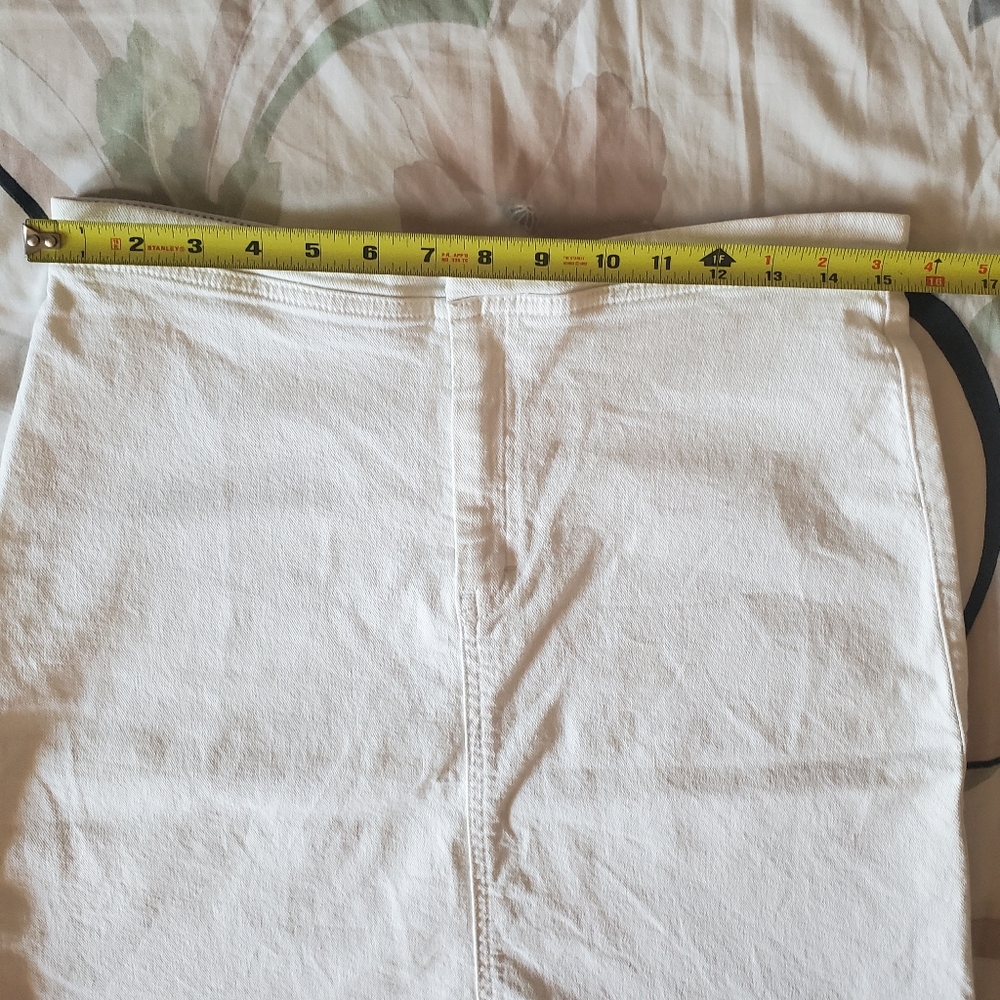 VTG Y2k Tommy Hilfiger White Denim Skirt Size 10 90s Preppy Coastal Western - Picture 12 of 13